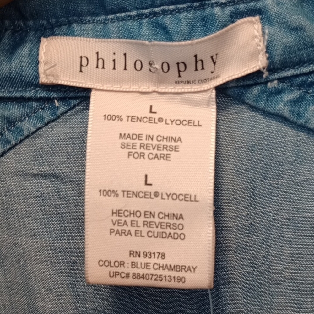 Light Blue TENCEL® Denim Shirt Dress by Philosophy - Picture 2 of 7